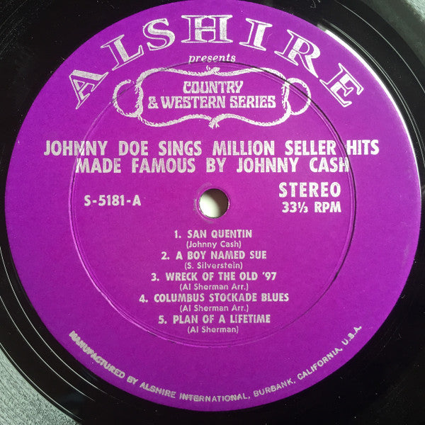 Johnny Doe - Sings The Million Seller Country Sound Made Famous By Johnny Cash