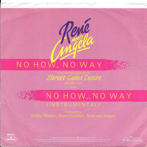 7": René & Angela - No How - No Way