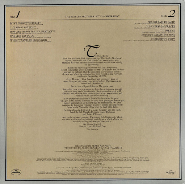 The Statler Brothers - 10th Anniversary