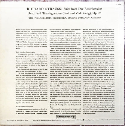 Richard Strauss, The Philadelphia Orchestra, Eugene Ormandy - Rosenkavalier Suite • Death And Transfiguration