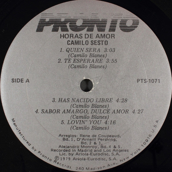 Camilo Sesto - Horas De Amor