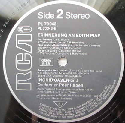 Ingrid Caven - Erinnerung An Edith Piaf