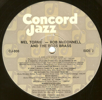 Mel Tormé, Rob McConnell & The Boss Brass - Mel Tormé -  Rob McConnell And The Boss Brass