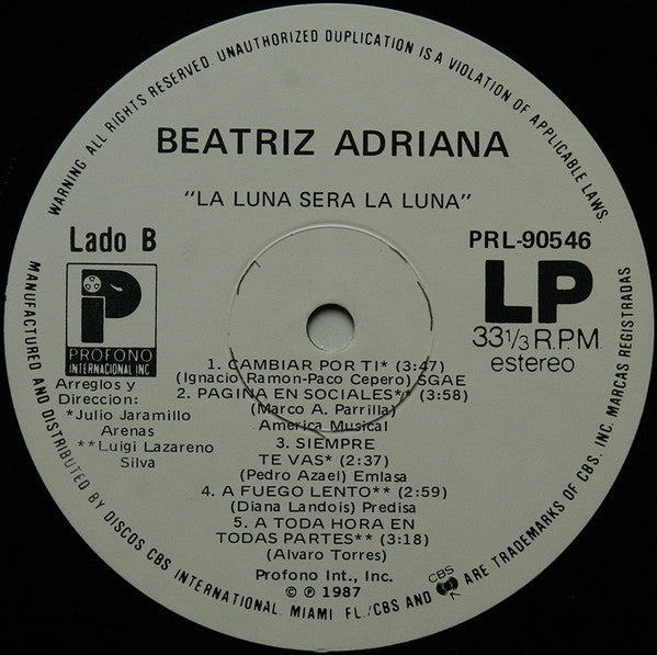 Beatriz Adriana - La Luna Sera La Luna