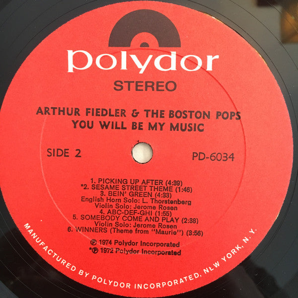 Arthur Fiedler, The Boston Pops Orchestra - You Will Be My Music