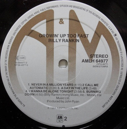 Billy Rankin - Growin' Up Too Fast