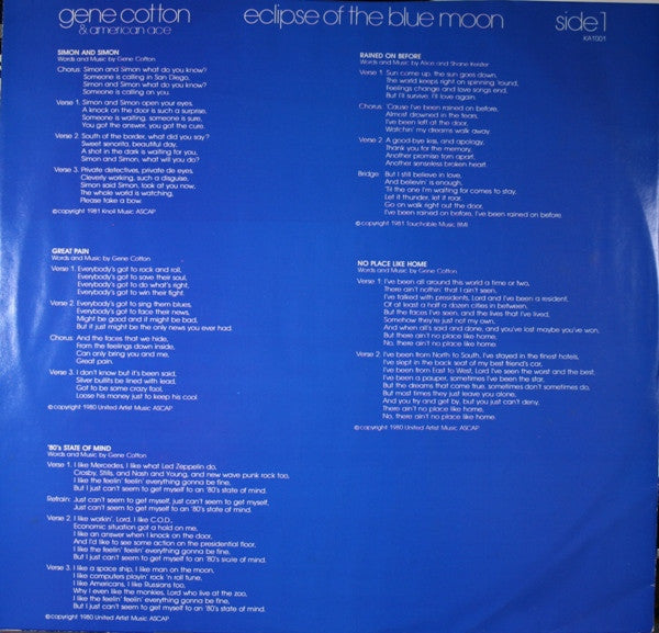 Gene Cotton - Eclipse Of The Blue Moon