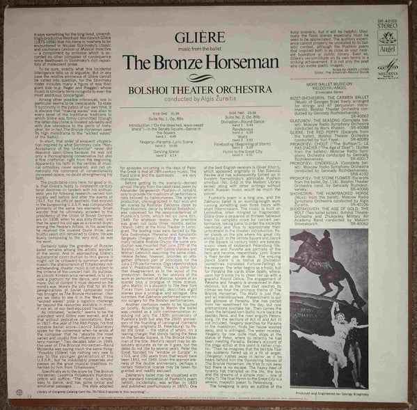 Reinhold Glière, Algis Žiūraitis, Bolshoi Theatre Orchestra - Music From The Ballet - The Bronze Horseman