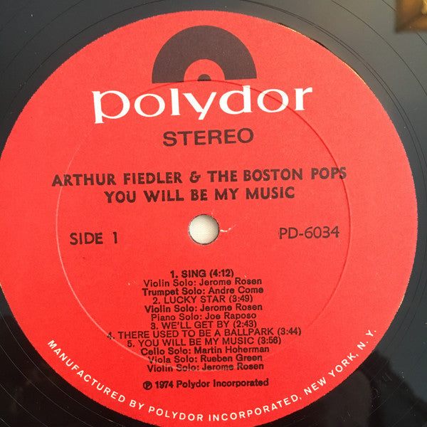 Arthur Fiedler, The Boston Pops Orchestra - You Will Be My Music