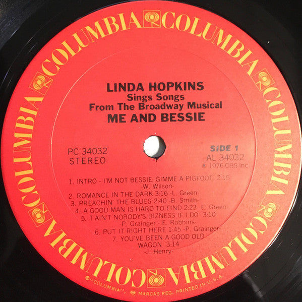 Linda Hopkins - Me And Bessie (Linda Hopkins Sings Songs From The Broadway Musical)
