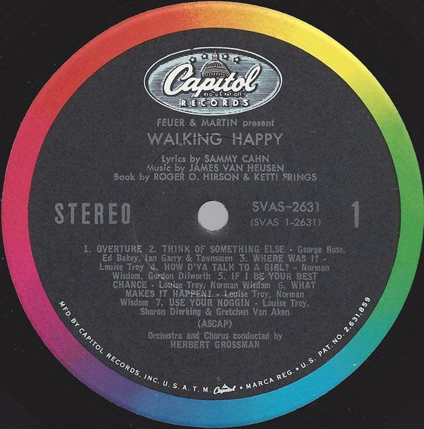 Sammy Cahn, Jimmy Van Heusen, Norman Wisdom, Louise Troy, George Rose - Walking Happy (Original Broadway Cast Recording)
