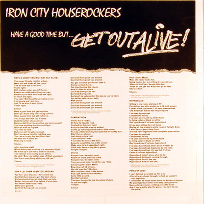 Iron City Houserockers - Have A Good Time (But Get Out Alive)