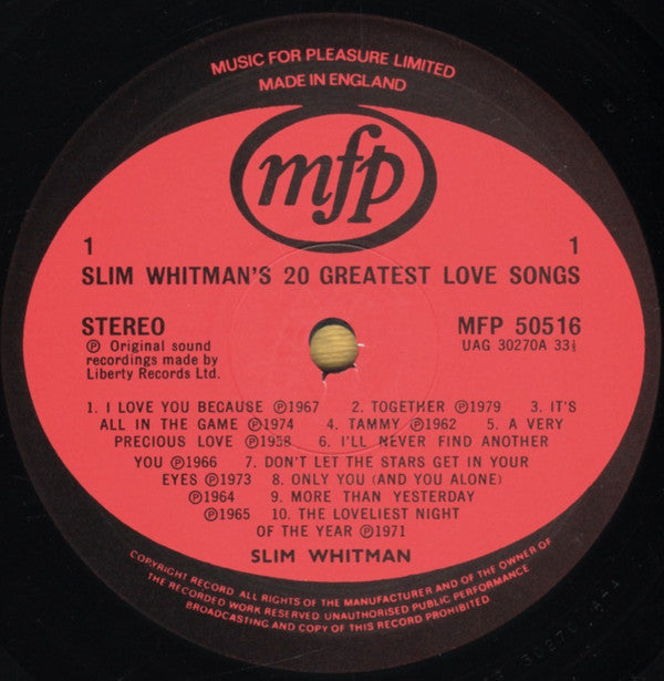 Slim Whitman - Slim Whitman's 20 Greatest Love Songs