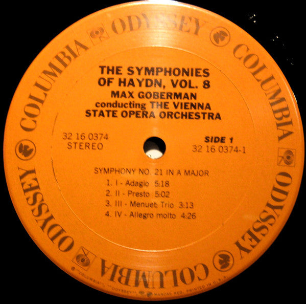 Joseph Haydn, Max Goberman, Orchester Der Wiener Staatsoper - The Symphonies Of Haydn Vol. 8 / Symphony No. 21 In A Major / Symphony No. 22 In E-Flat Major