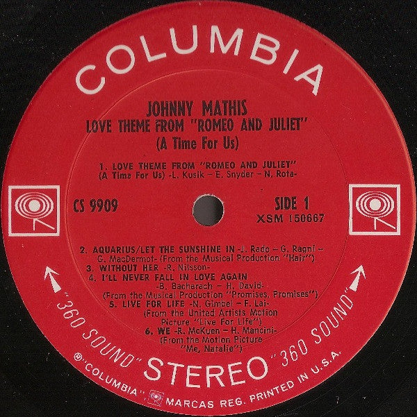 Johnny Mathis - Love Theme From "Romeo And Juliet" (A Time For Us)