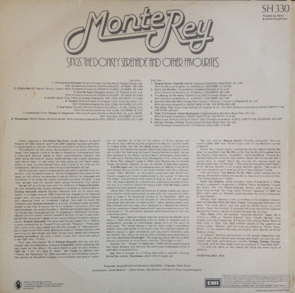 Monte Rey - Sings 'The Donkey Serenade' And Other Favourites