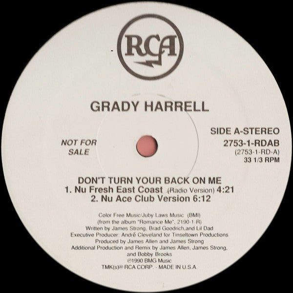 12": Grady Harrell - Don't Turn Your Back On Me