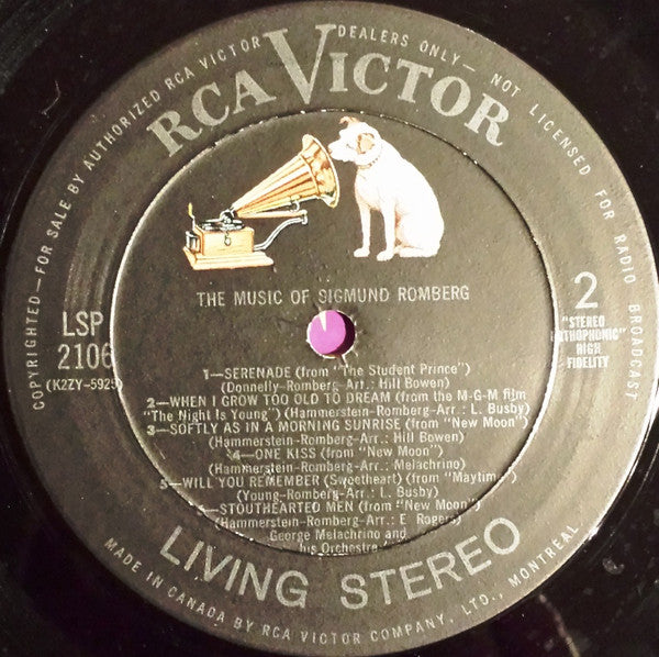Sigmund Romberg, The Melachrino Orchestra - The Music Of Sigmund Romberg George Melachrino And His Orchestra