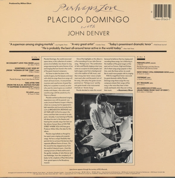 Placido Domingo, John Denver - Perhaps Love