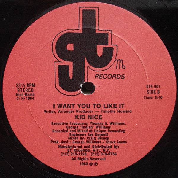 12": Kid Nice - I Want You To Like It