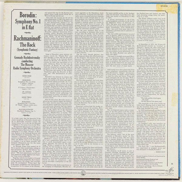 Alexander Borodin, Sergei Vasilyevich Rachmaninoff, Gennadi Rozhdestvensky, Большой Симфонический Оркестр Всесоюзного Радио - Symphony No. 1 In E Flat / The Rock (Symphonic Fantasy)