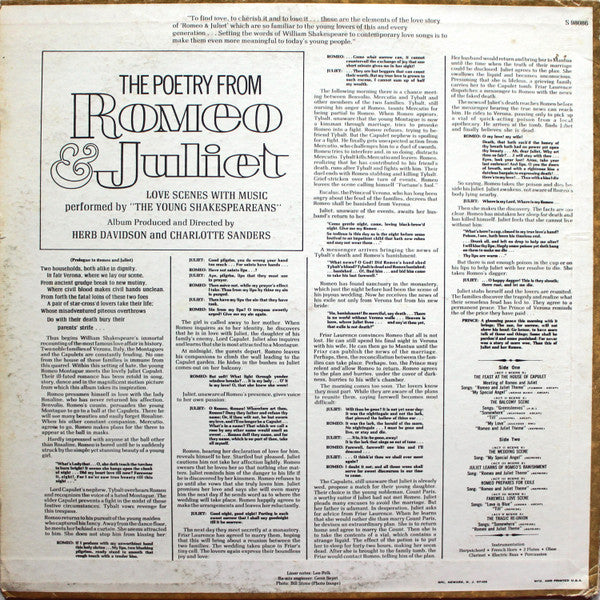 The Young Shakespeareans - The Poetry From Romeo & Juliet