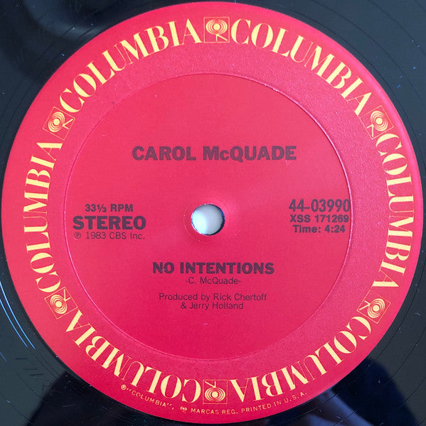 12": Carol McQuade - No Intentions