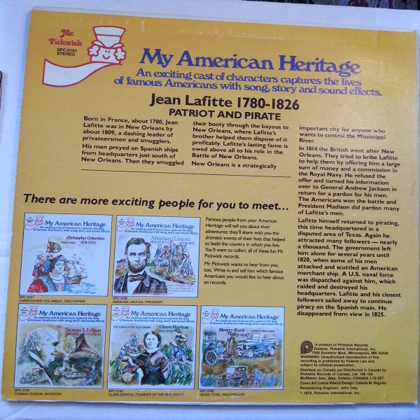 Various - My American Heritage: Patriot & Pirate Jean Lafitte 1780-1826