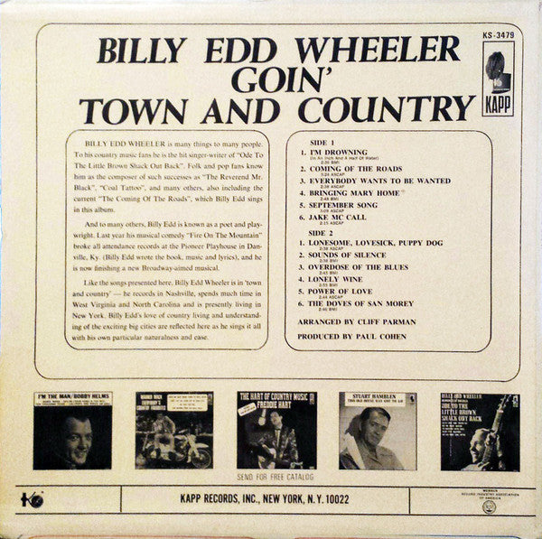 Billy Edd Wheeler - Goin' Town And Country