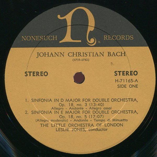 Johann Christian Bach, The Little Orchestra Of London, Leslie Jones - Sinfonias Op. 18, Nos. 3 & 5 / Sinfonia Concertante In C