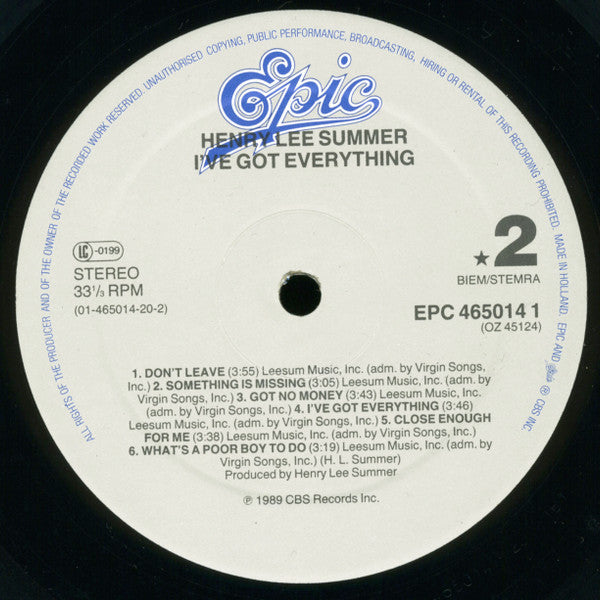 Henry Lee Summer - I've Got Everything