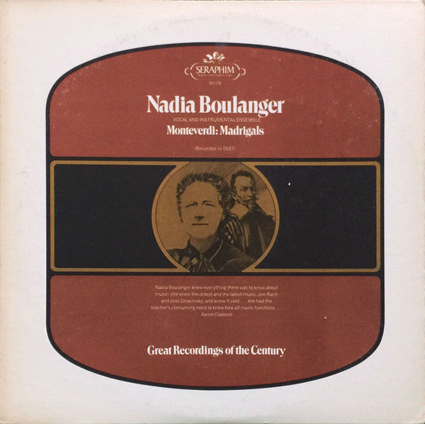 Nadia Boulanger, Claudio Monteverdi - Madrigals