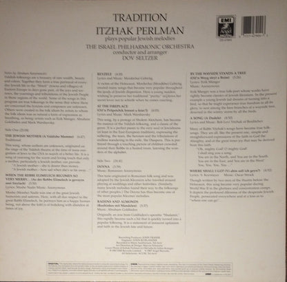 Itzhak Perlman, Israel Philharmonic Orchestra, Dov Seltzer - Tradition - Itzhak Perlman Plays Popular Jewish Melodies