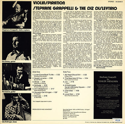 Stéphane Grappelli, Diz Disley Trio - Violinspiration