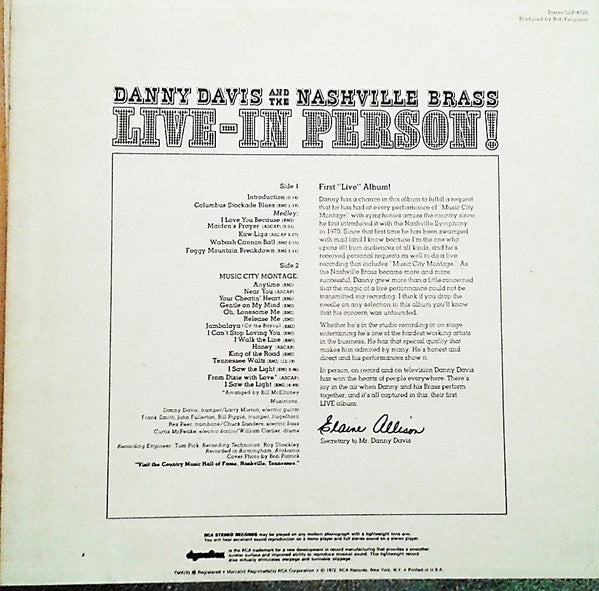 Danny Davis & The Nashville Brass - Live-In Person