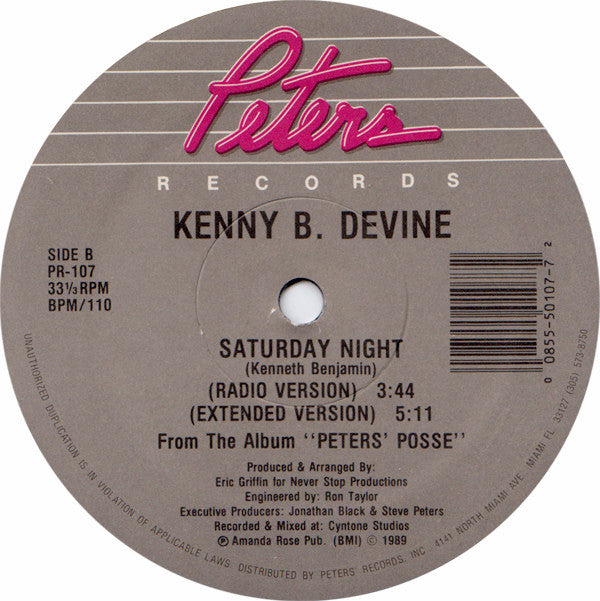 12": Kenny B. Devine - Bass In The Box