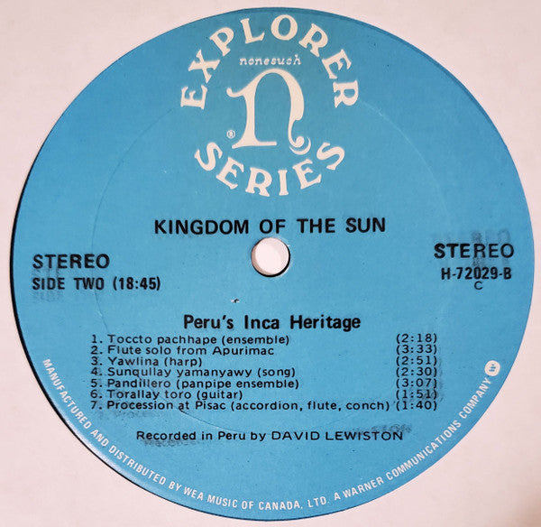 David Lewiston - Kingdom Of The Sun - Peru's Inca Heritage