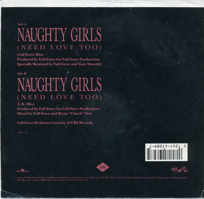 7" Single: Samantha Fox - Naughty Girls (Need Love Too)