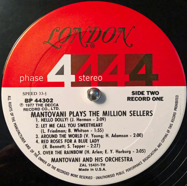 Mantovani And His Orchestra - Mantovani Plays The Million Sellers