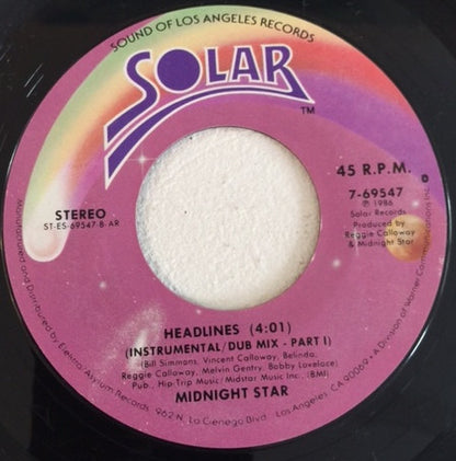 7" Single: Midnight Star - Headlines