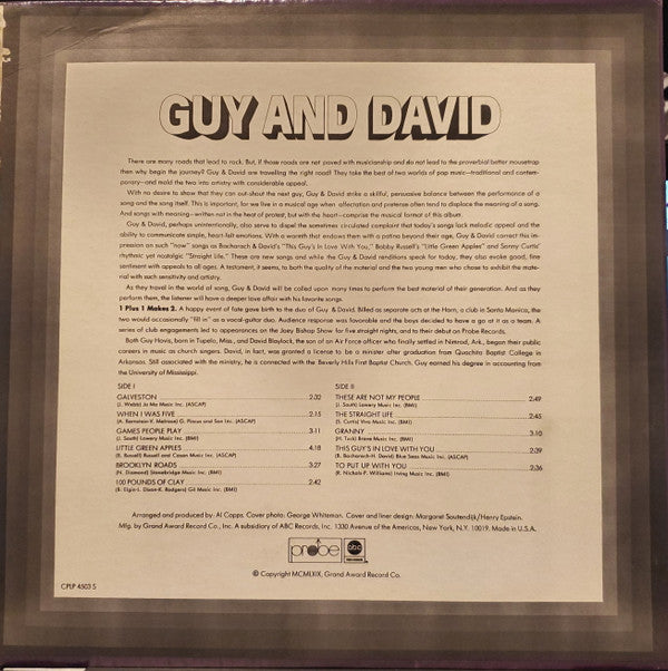 Guy Hovis, David Blaylock - Guy And David