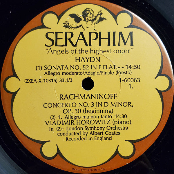 Sergei Vasilyevich Rachmaninoff, Joseph Haydn, Vladimir Horowitz, The London Symphony Orchestra, Albert Coates - Piano Concerto No. 3 In D Minor / Sonata No. 52 In E Flat