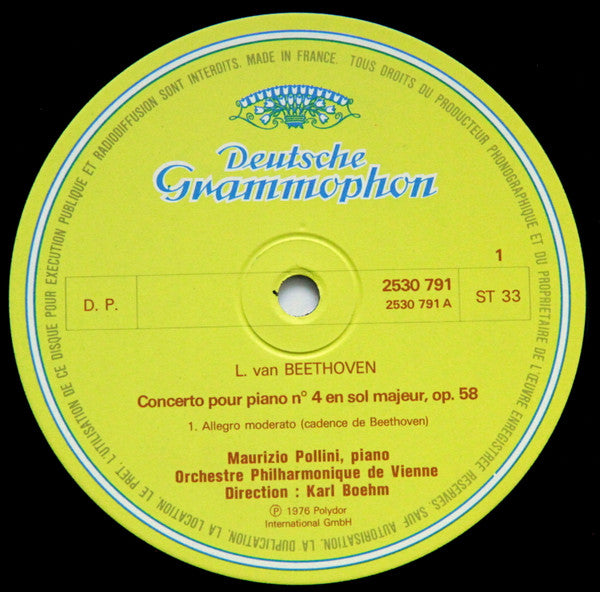 Ludwig van Beethoven, Wiener Philharmoniker, Maurizio Pollini, Karl Böhm - Concerto Pour Piano N°4