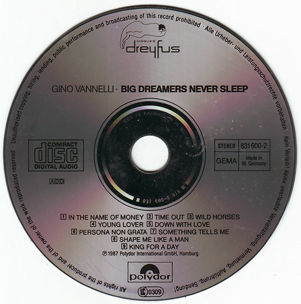 Gino Vannelli - Big Dreamers Never Sleep