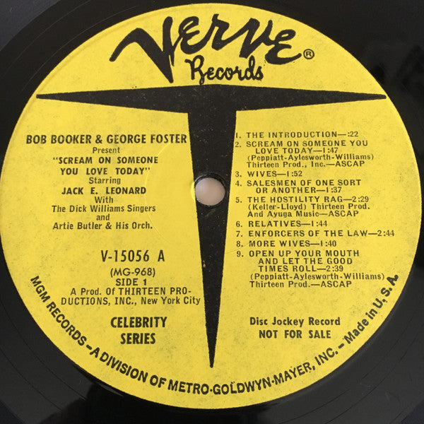 Bob Booker, George Foster - Scream On Someone You Love Today