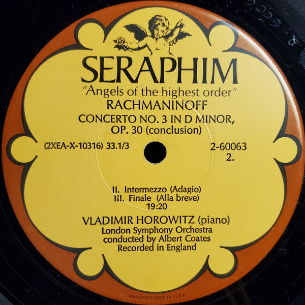 Sergei Vasilyevich Rachmaninoff, Joseph Haydn, Vladimir Horowitz, The London Symphony Orchestra, Albert Coates - Piano Concerto No. 3 In D Minor / Sonata No. 52 In E Flat