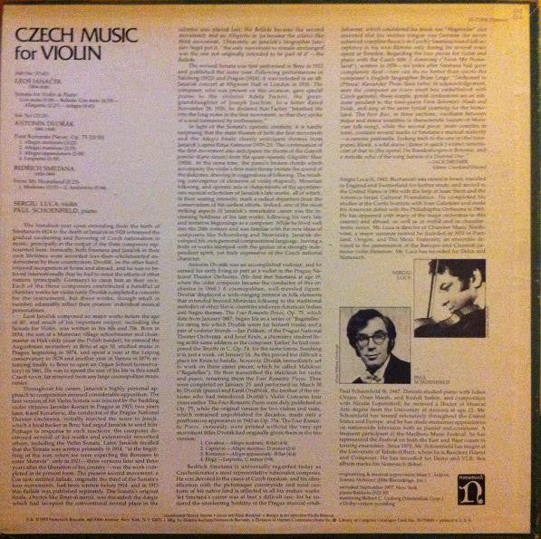 Sergiu Luca, Paul Schoenfield - Czech Music For Violin