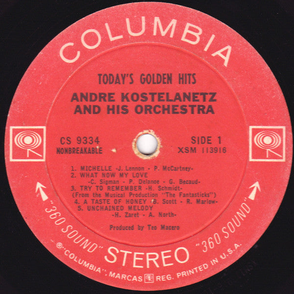 André Kostelanetz And His Orchestra - Today's Golden Hits