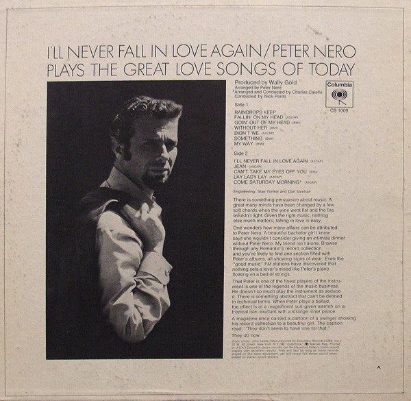 Peter Nero - I'll Never Fall In Love Again - Peter Nero Plays The Great Love Songs Of Today