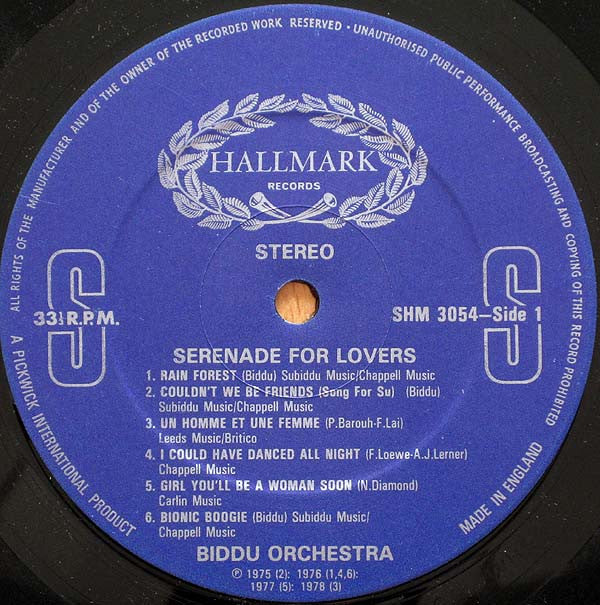 Biddu Orchestra - Serenade For Lovers